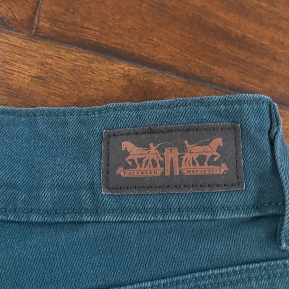 Levi's Mid Rise Skinny Jeans Size 6M Rare Dark Teal Green black silver tab - Picture 6 of 12